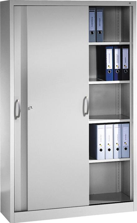 Produktbild C+P ACURADO Schiebetürenschrank, 4 Fachböden, HxBxT 1950x1200x400 mm, lichtgrau (120 x 40 x 195 cm)