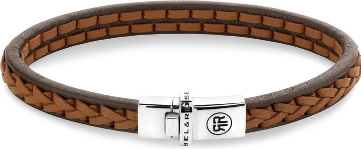 Immagine prodotto Rebel & Rose Bracciale a filo singolo RR-L0145-S-L Uomo (19 cm, Argento 925, Pelle di vitello)