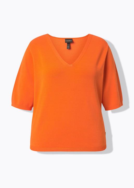 Produktbild Ulla Popken Pullover, elastischer Saum, V-Ausschnitt, Halbarm (42)