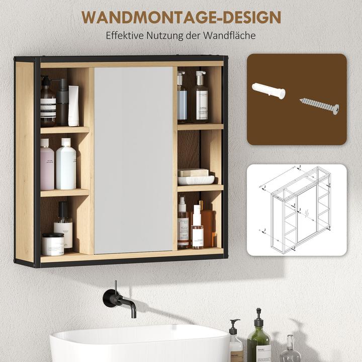 Actual product image Homcom Spiegelschrank Spanplatte, Glas Eiche (16 x 16 x 58.50 cm)