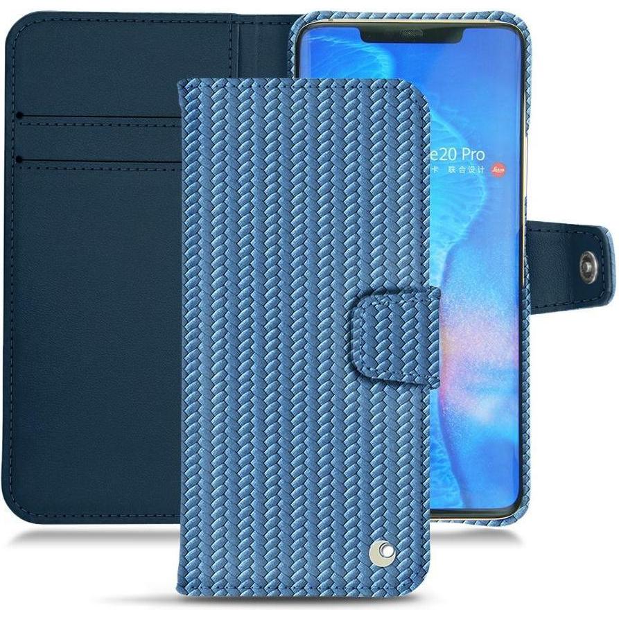 Noreve Lederschutzhülle Wallet (Huawei Mate 20 Pro), Smartphone Hülle, Blau