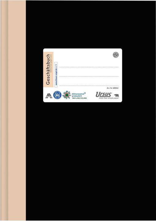 Ursus Business book DIN A4 squared, black hard cover 384 pages (192x)