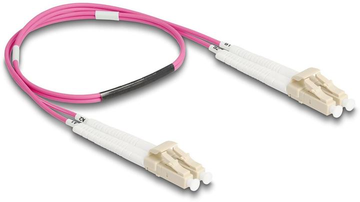 Produktbild Delock LWL Kabel LC-D > LC-D Multimode OM4 winkelbar 0,5m (0.50 m)