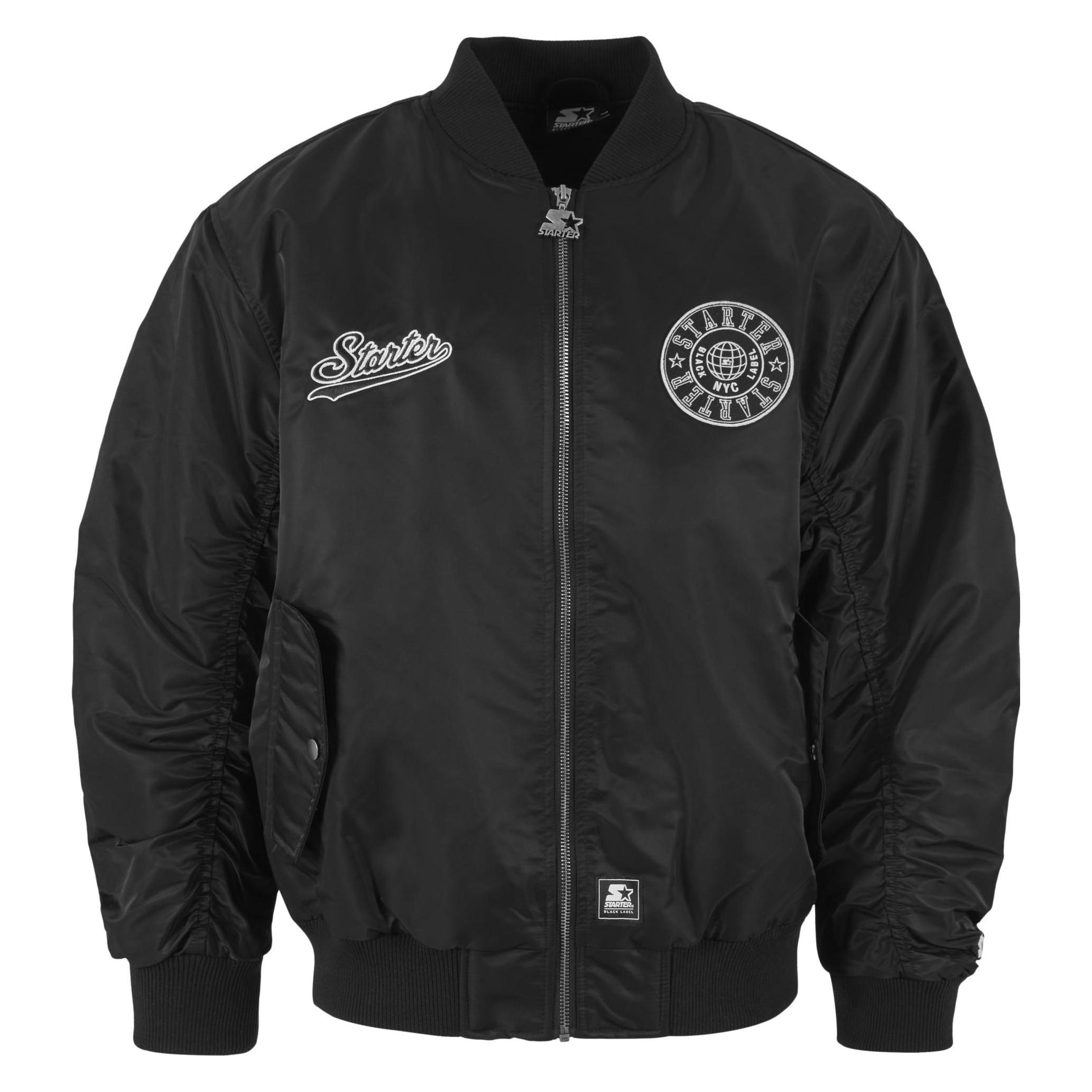 Starter, Herren, Leichte Jacken, Patch Bomberjacket - 188179, Schwarz, (L, S)