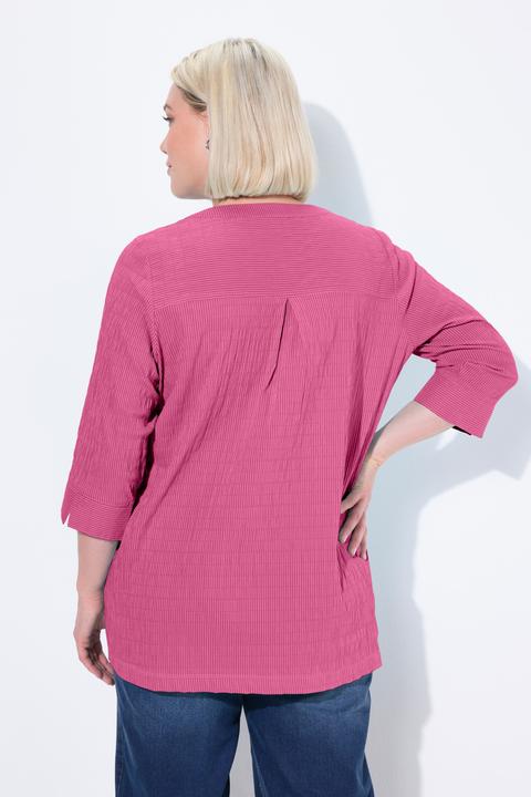 Actual product image Ulla Popken Textured Stripe Pintuck Blouse (68)