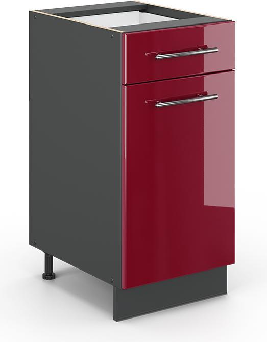 Anthrazit, Bordeaux Hochglanz, Rot