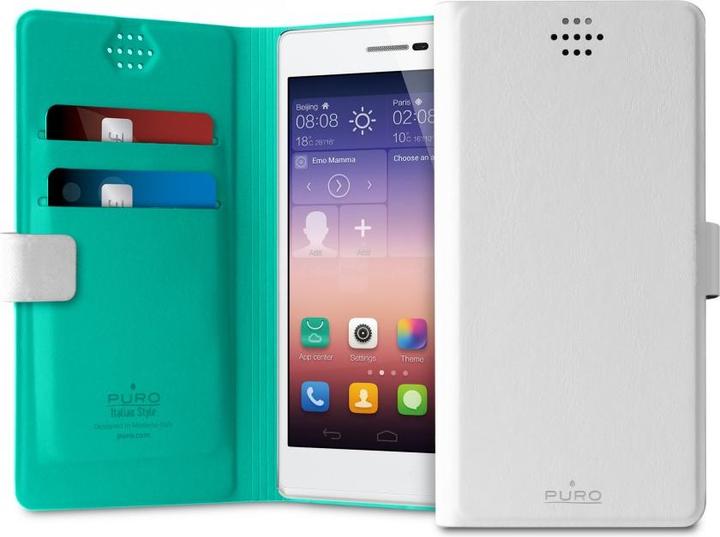 Actual product image Puro Uniwallet Bi-Color - Universal 360 ° swivel case with card slots, dydis XXL (balta) (Universal)