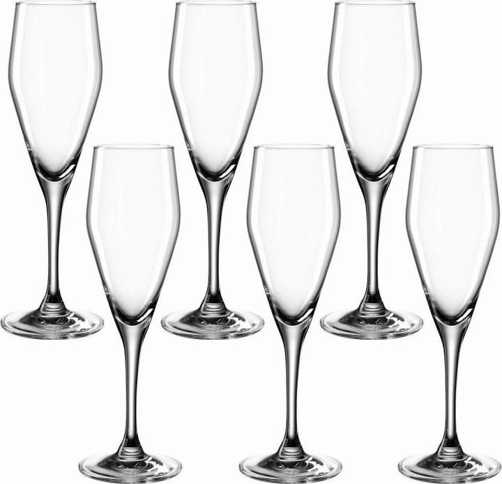 Leonardo Sektglas Twenty4 220 ml, 6 Stück, Transparent (22 cl, 6 Gläser, Sektgläser)