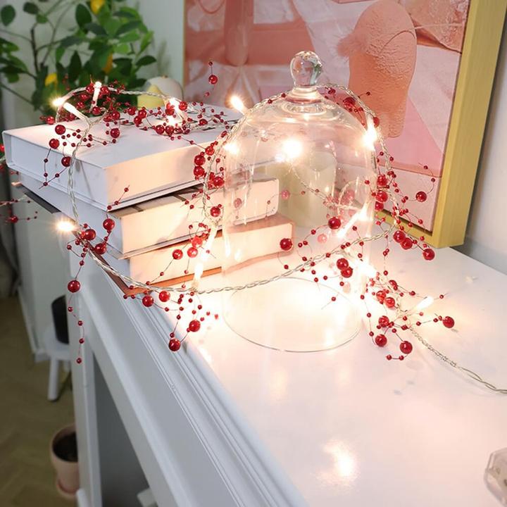 Produktbild Cover-Discount Weihnachtliche Lichterkette LED mit Kunst-Perlen (3 m)