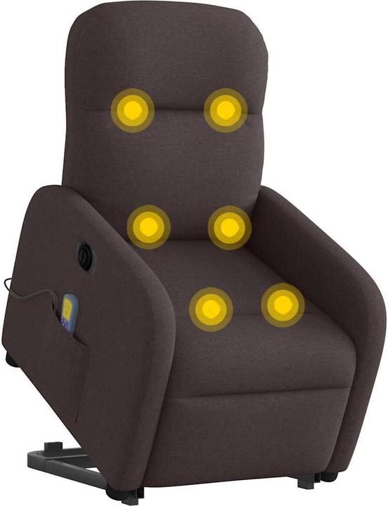 Immagine prodotto VidaXL Poltrona massaggiante elettrica con ausilio per la risalita in tessuto marrone scuro
