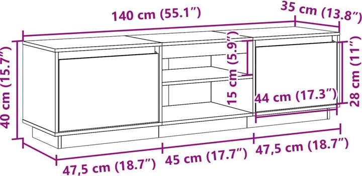 Actual product image vidaXL TV-Schrank (140 x 35 x 40 cm)