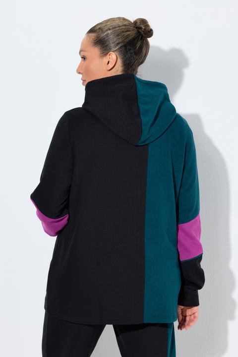 Produktbild Ulla Popken Sweatjacke, Colorblocking, Kapuze, Kängurutasche (42, 44)