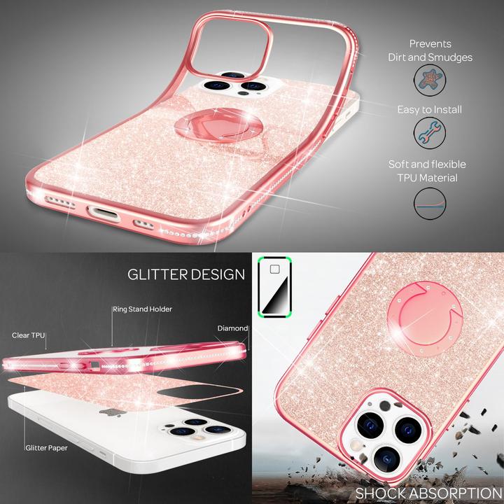 Actual product image Nalia Ring glitter silicone sleeve (Apple iPhone 13 Pro)