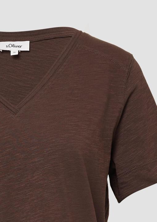 Produktbild S.Oliver T-Shirt T-Shirt aus Flammgarn mit V-Ausschnitt (38)
