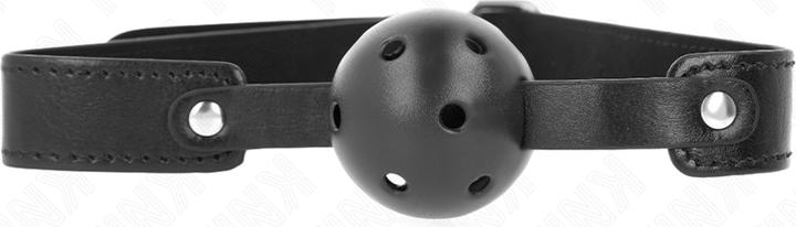 Kink - Zwarte ademende bal 4,5 cm knevel 65 X 2,5 cm