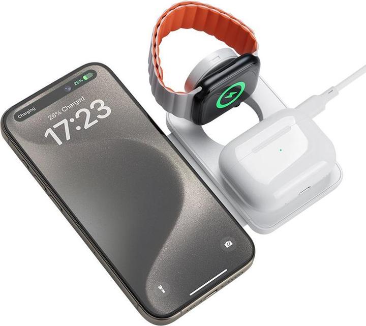 Benks W12 3 in 1 faltbares Wireless Ladegerät - Weiss (15 W)