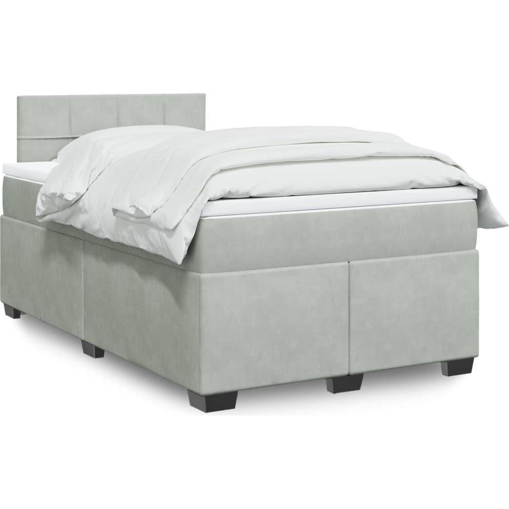 VidaXL, Bett, Bo x springbett mit Matratze 120 x 200 cm Samt (120 x 200 cm)