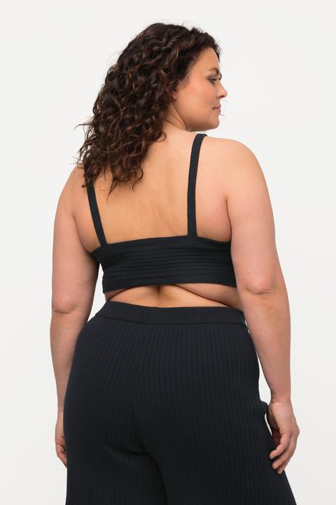 Image du produit Ulla Popken Bralette, maille côtelée, col V, coton bio (42, 44)