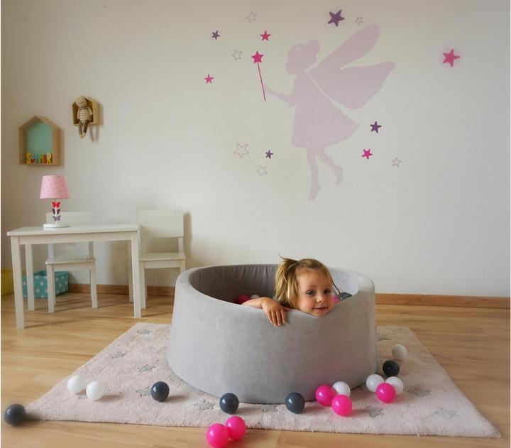 Actual product image Knorrtoys Ball pool soft - "Grey" - 300 balls cream/grey/rose (approx. 6cm diameter)