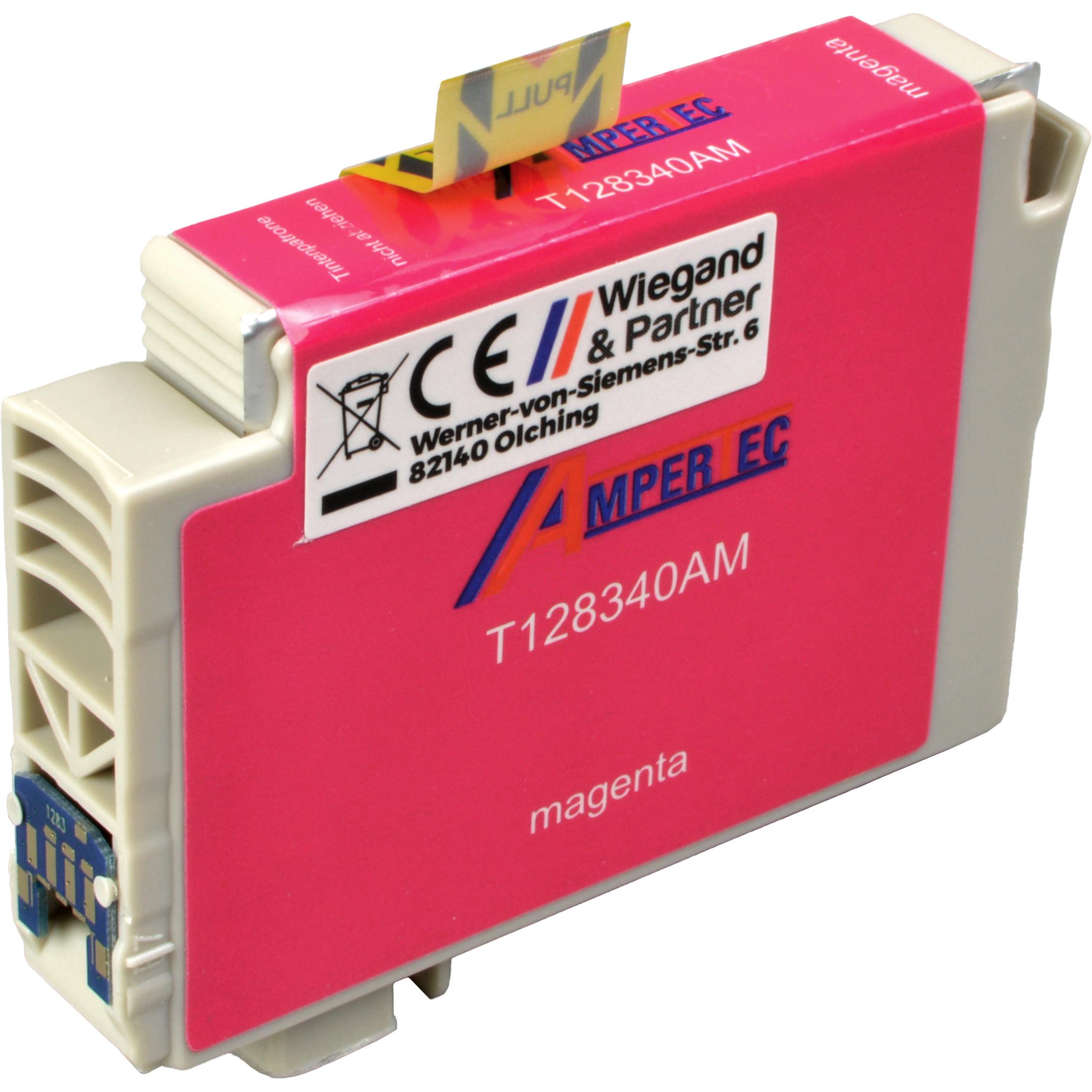Ampertec, Druckerpatrone, Tinte ersetzt Epson C13T12834010 magenta (M)