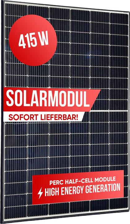 Actual product image Jet-Line Solar panel 415 W black Frame 172.6 x 113.4 x 3 cm 1 pallet 37 pcs. (415 W, 0.74 kg)