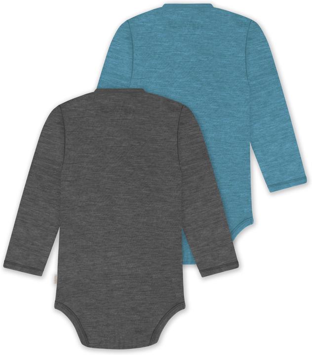 Produktbild Normani 2er Pack Bio Baby-Body Langarm Wickelbody aus Merinowolle für Junge und Mädchen - 9353 (74)