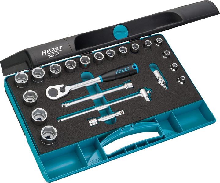 HAZET Steckschlüssel Satz 880-2 ∙ Vierkant10 mm (3/8 Zoll) ∙ Aussen Sechskant-Tractionsprofil ∙ 6 - … (10 mm, 15 mm, 16 mm, 14 mm, 21 mm, 17 mm, 11 mm, 18 mm, 12 mm, 13 mm, 20 mm, 22 mm, 19 mm)