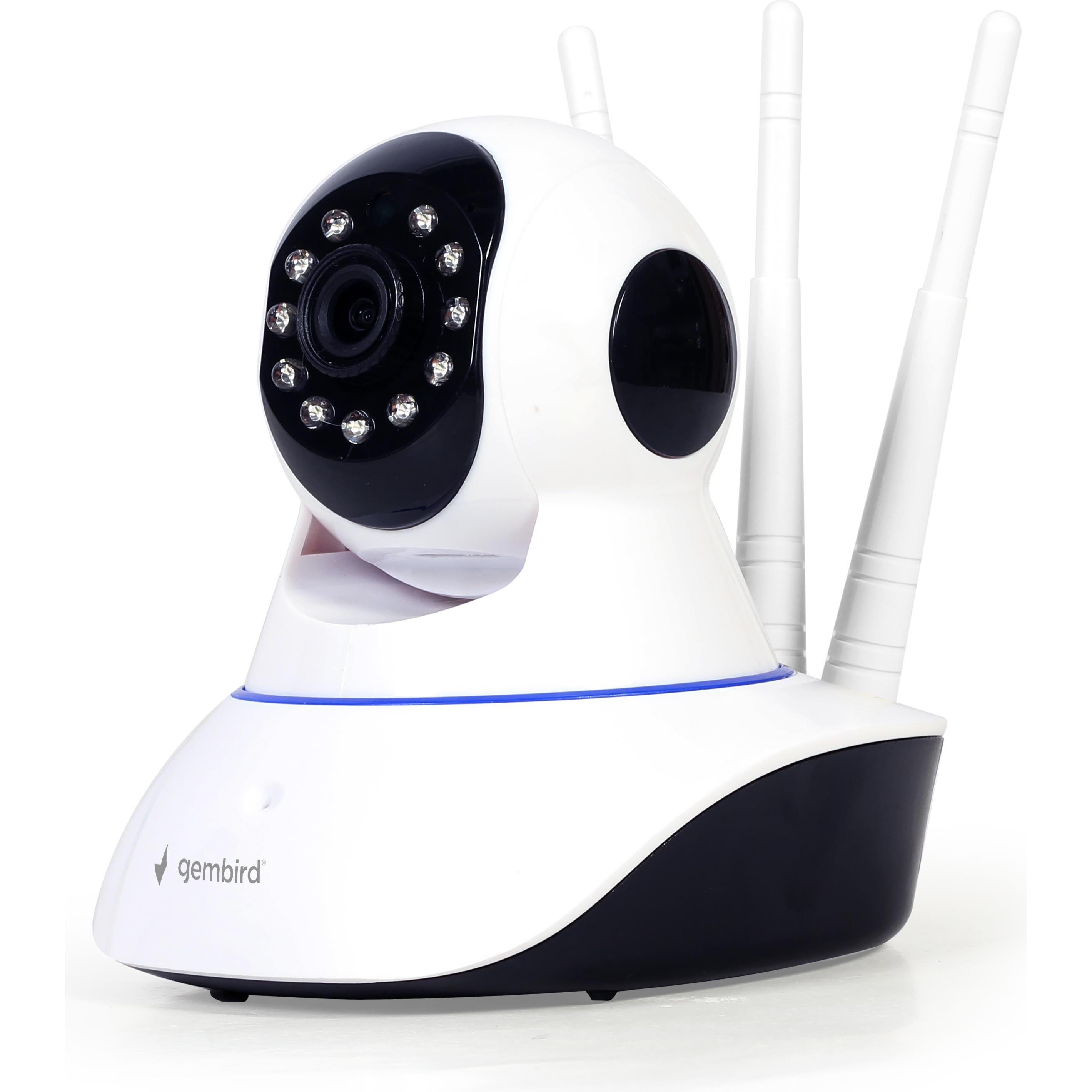 Gembird IP-Cam Smart WiFi 355°Drehw. 120° Neig.wink. (1920 x 1080 Pixels), Netzwerkkamera, Weiss