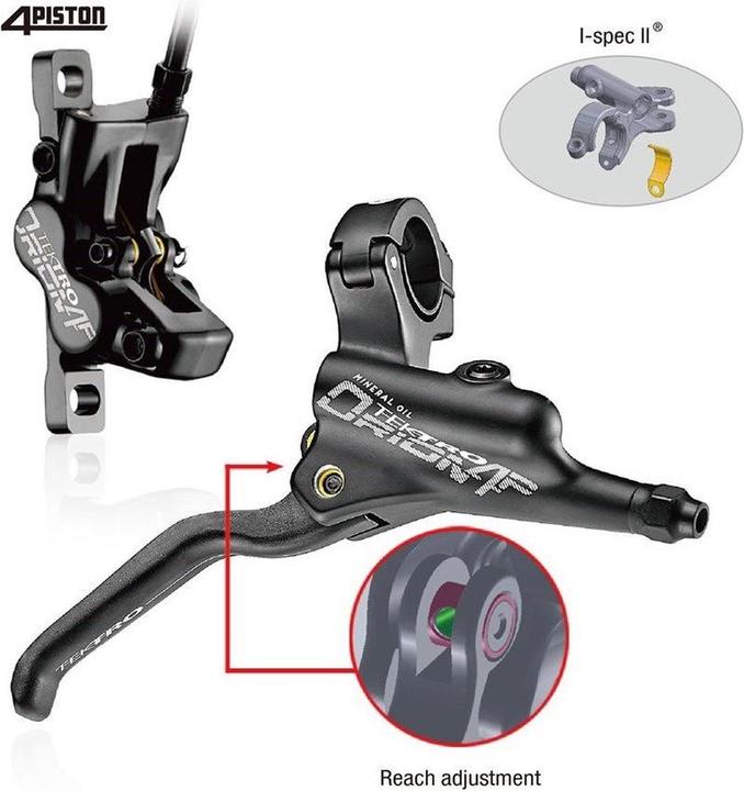 Actual product image Tektro Hydraulic Discet Tectro HD -M745 Orion on the right with 1800 mm pipe - Black (Rear wheel brake, Brake kit, 4)