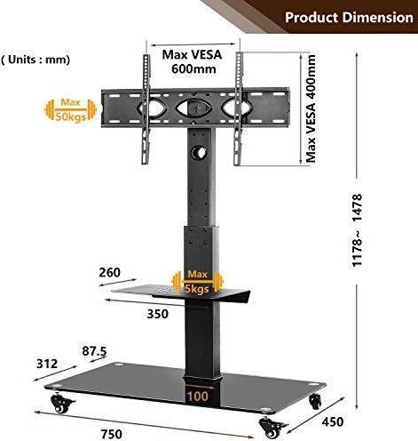 Produktbild River Systems Fernsehständer mit Rollen (Universal, 70", 50 kg)