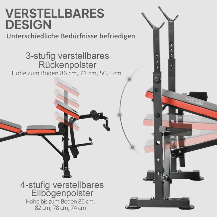 Actual product image Homcom Hantelbank Stahl, Kunststoff Schwarz