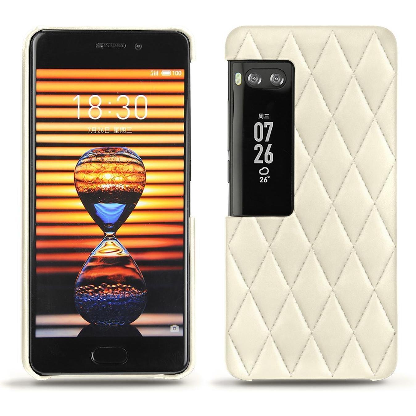 Noreve Lederschutzhülle (Meizu Pro 7 Plus), Smartphone Hülle, Weiss