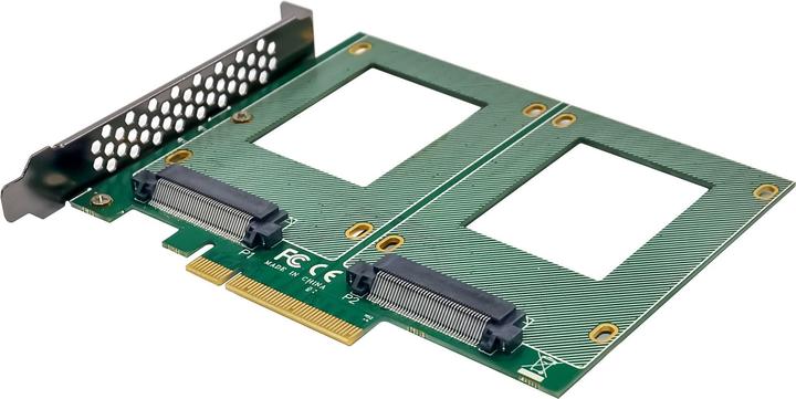 Produktbild InLine PCIe Karte zu 2x intern U.2 NVMe SFF-8639 – Bifurcation