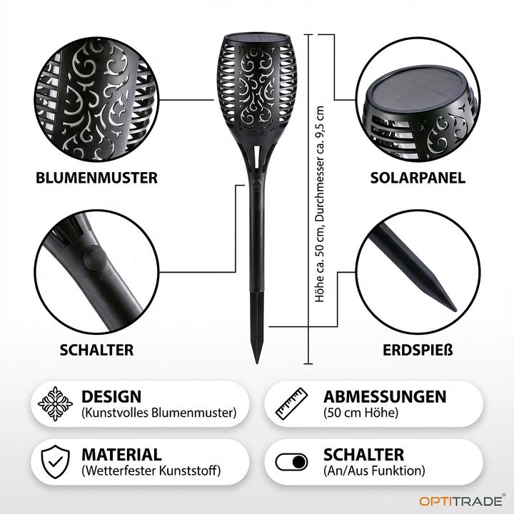 Actual product image Solar lamp with flame effect 50 cm