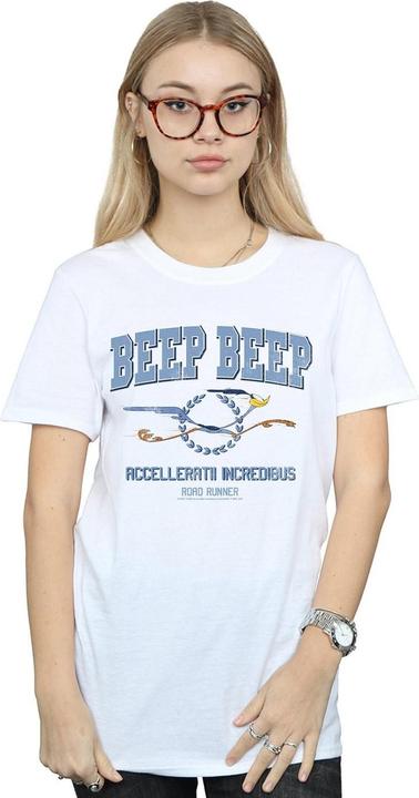 Actual product image Looney Tunes Womens/Ladies Road Runner Beep Beep Cotton Boyfriend T-Shirt (3XL)