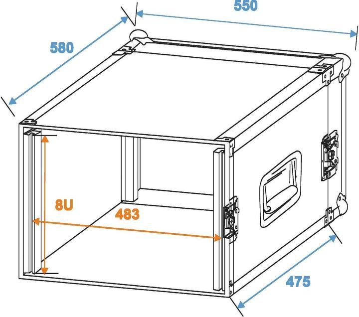 Produktbild Roadinger 19 Zoll Rack 8 HE 30109788 Hol (19" Case)