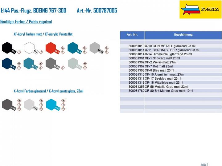Immagine prodotto Tamiya 1:144 Pas. aereo. BOEING 767-300