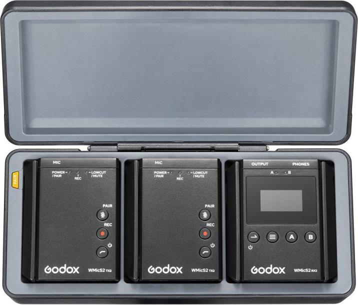 Actual product image Godox WMicS2 Kit 2 UHF Wireless Microphone System
