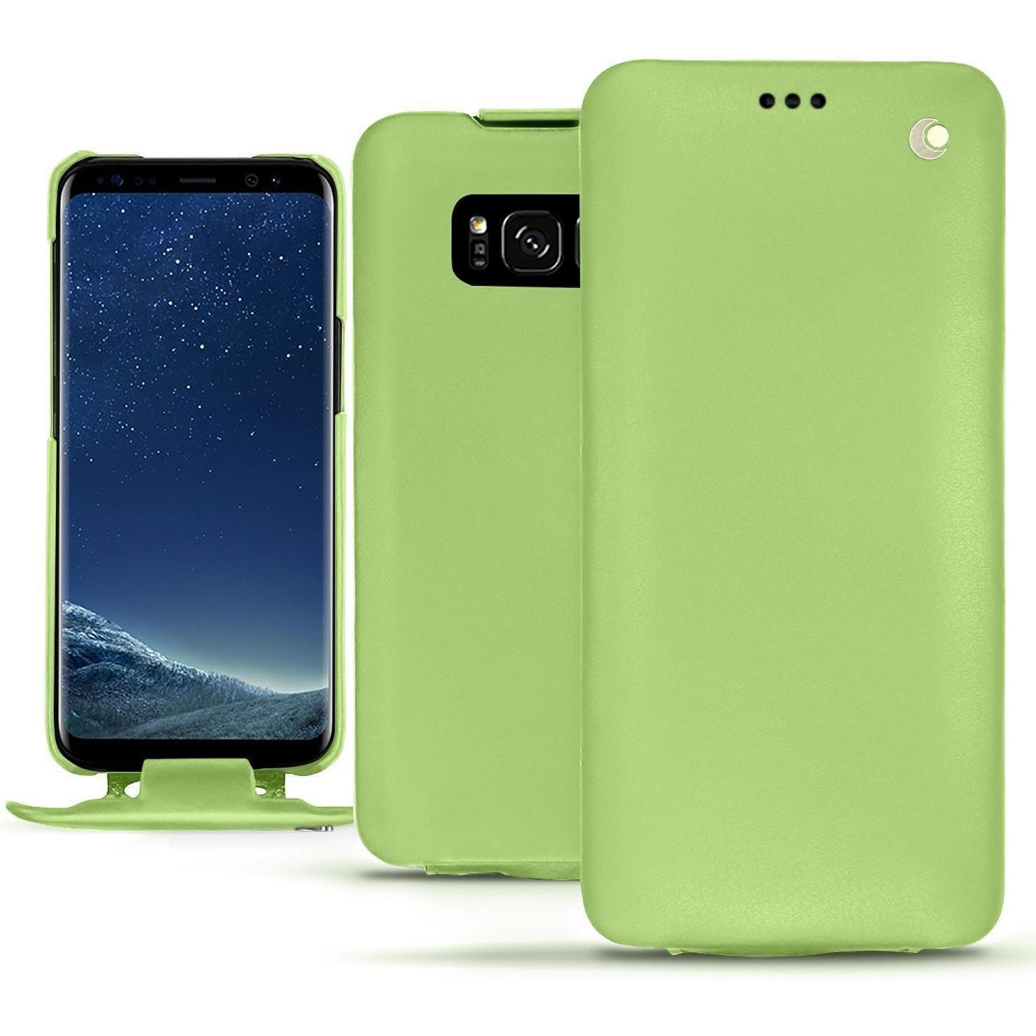 Noreve Lederschutzhülle vertikal (Samsung Galaxy S8+), Smartphone Hülle, Grün