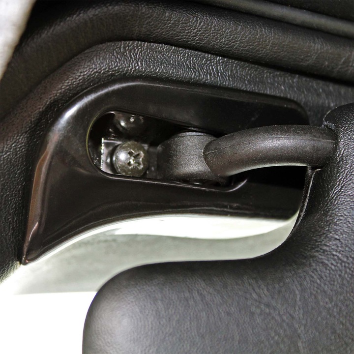 Actual product image Wiltec Sun Visor Pivot Trim Cap compatible with Mercedes SL R129 W124 black metal mount cap Left Side