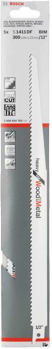 Produktbild Bosch Professional Zubehör Säbelsägeblatt S 1411 DF, Heavy for Wood and Metal, 5er-Pack