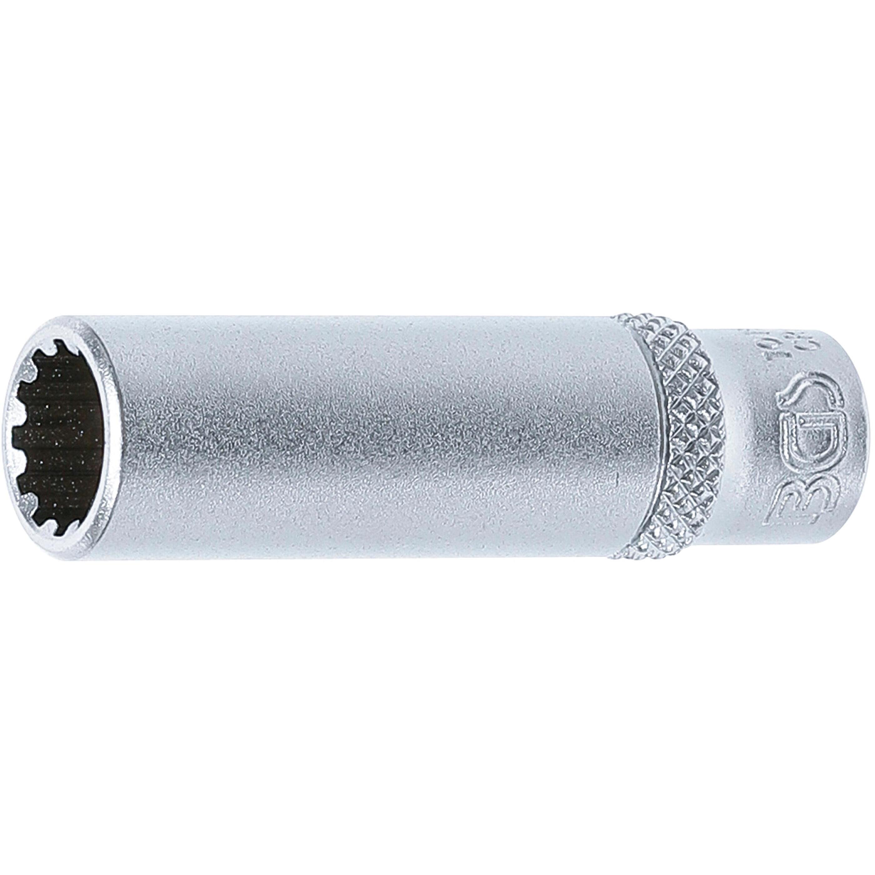 BGS, Steckschlüssel + Stecknuss, Steckschlüssel-Einsatz Gear Lock, tief Antrieb Innenvierkant 6,3 mm (1/4") SW 9 mm