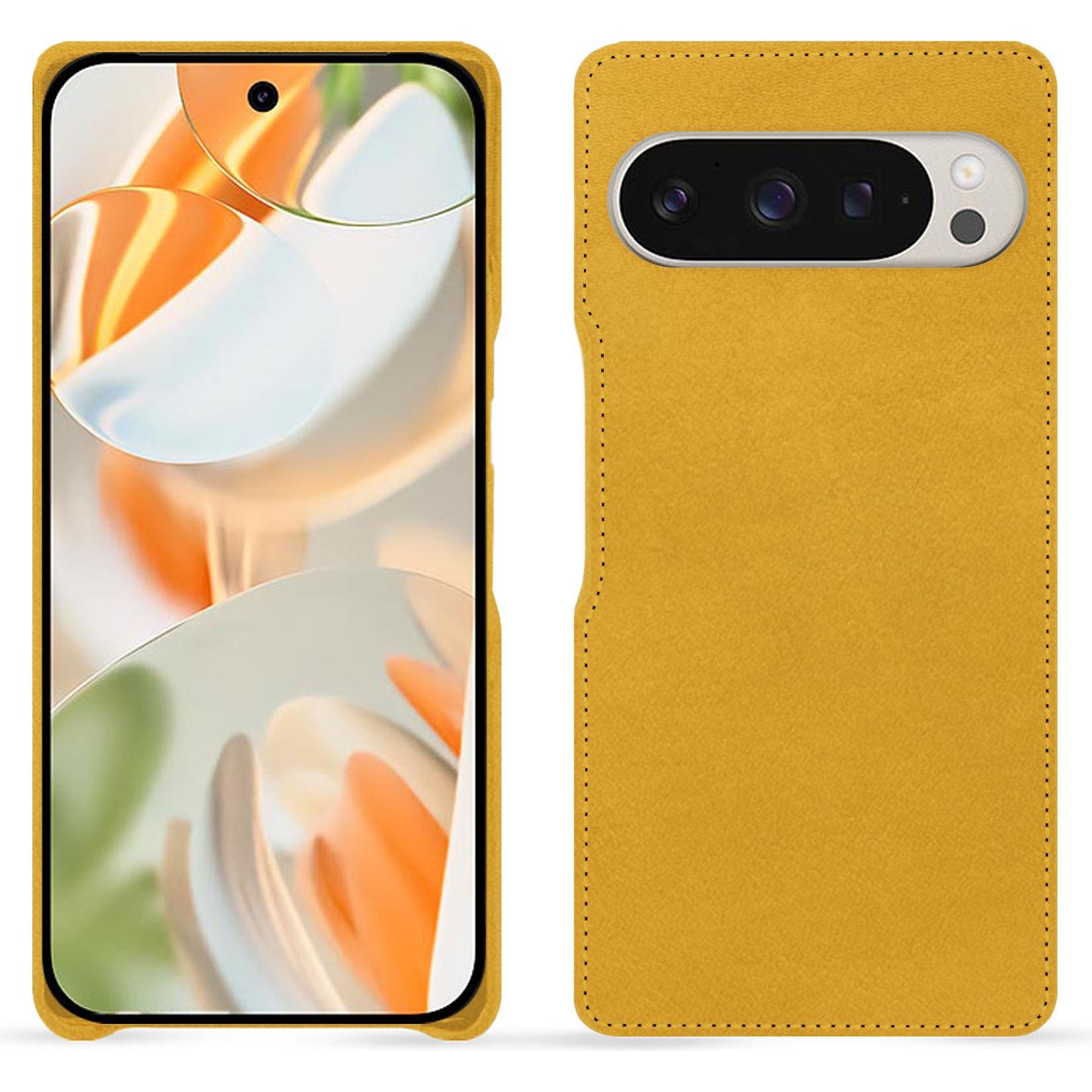 Noreve Lederschutzhülle (Google Pixel 9 Pro), Smartphone Hülle, Orange