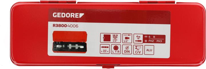 Actual product image Gedore Red red R38004006 Screwdriver set 1/2 +Bits 6 pieces