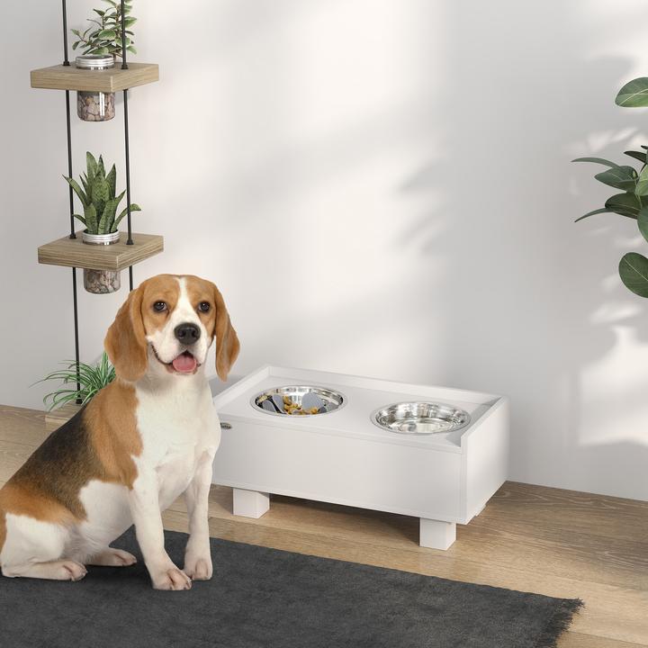 Actual product image PawHut Hundenapf MDF, Stahl Weiss (1 l)