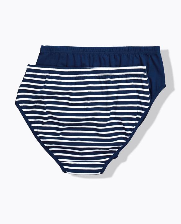 Produktbild Ulla Popken Midislips, 2er-Pack, Ringel/einfarbig (58, 2er Pack)