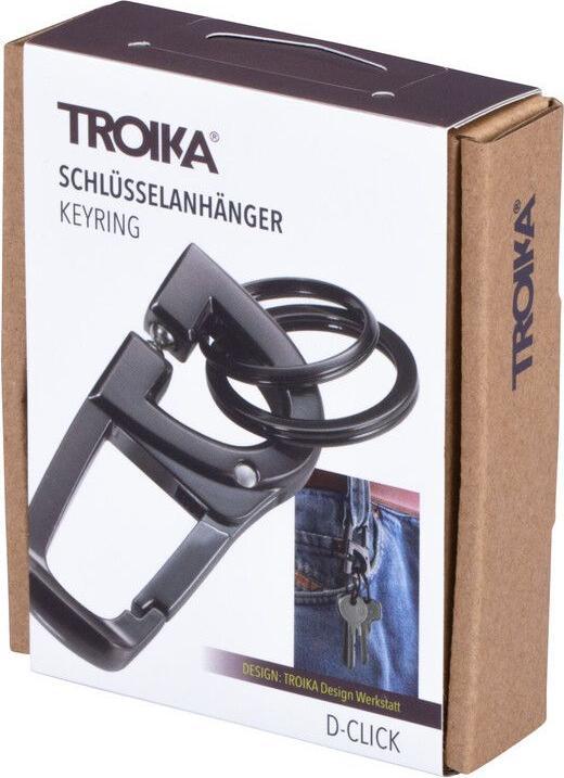 Image du produit Troika D-CLICK Porte-clés avec 2 anneaux pour clés, fermoir "clic", gris brillant