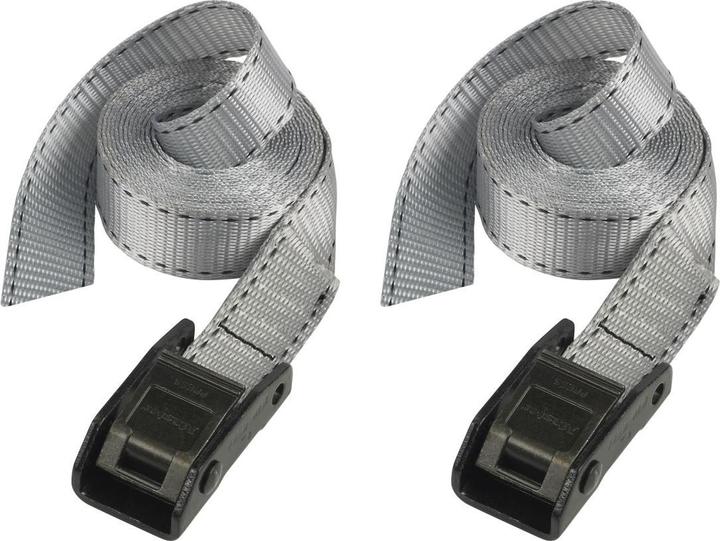 Master Lock Lashing Straps 3110 Gris 2,5 2pcs Sangle De Serrage Avec Pince Zamac