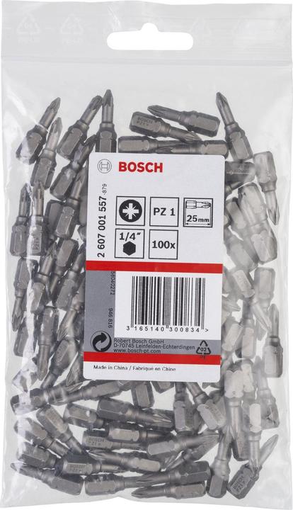 Produktbild Bosch Professional Zubehör Schrauberbit Extra-Hart PZ 1, 25 mm, 100er-Pack (Kreuz Pozidriv PZ)