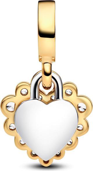 Immagine prodotto Pandora Funkelnder Doppel Herzanhänger Charm (Metallo, Argento 925, Dorato)